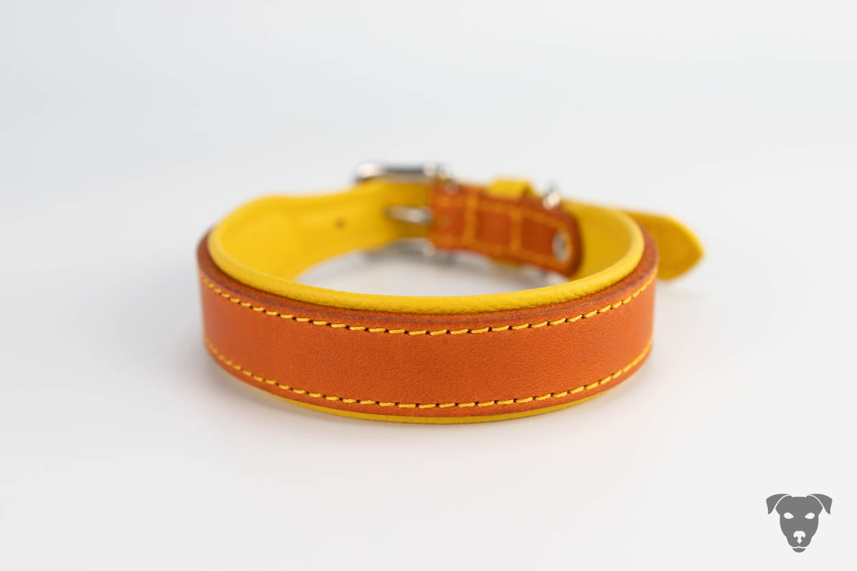 Hundehalsband feinst bestickt, handgefertigte Hundehalsbänder aus Meisterhand. Fettleder Halsband, Riemen Halsband oder klassisches Nappa Halsband, mit Lasergravur, Heiß Geprägt oder feinst bestickt, handmade-4-dogs