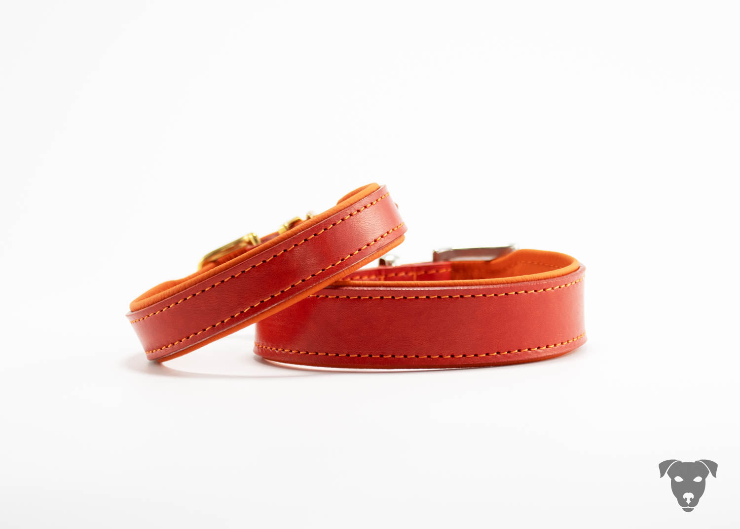 Riemen Halsband - blutorange & orange