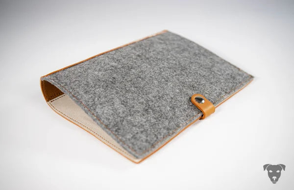 Ring binder A5 leather-felt combination