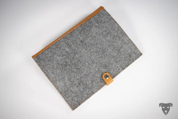 Ring binder A5 leather-felt combination