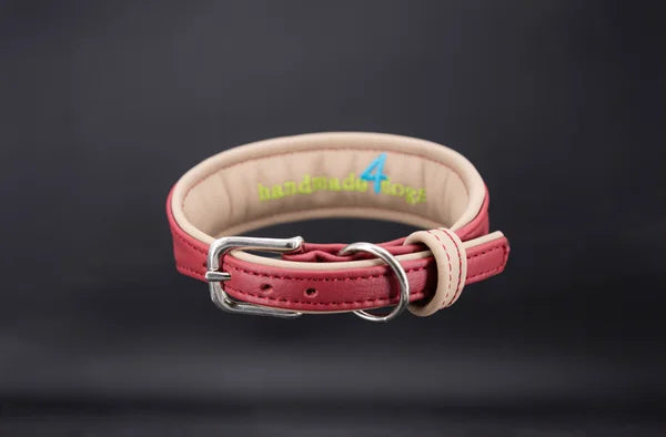 Hundehalsband feinst bestickt, handgefertigte Hundehalsbänder aus Meisterhand. Fettleder Halsband, Riemen Halsband oder klassisches Nappa Halsband, mit Lasergravur, Heiß Geprägt oder feinst bestickt, handmade-4-dogs