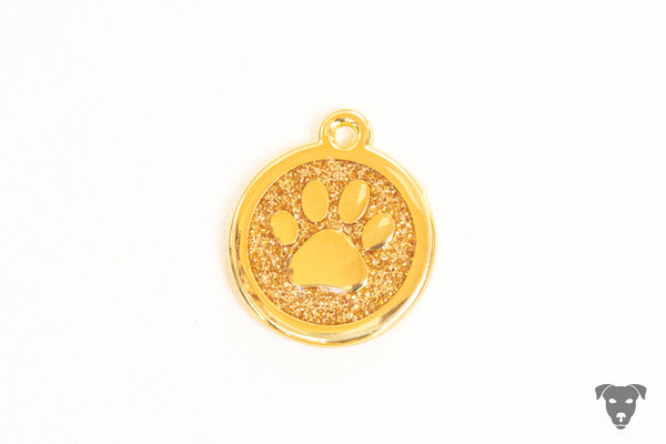 Round dog tag, GOLDEN PAW