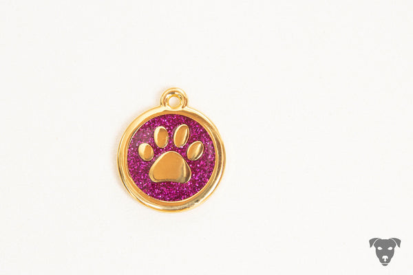 Round dog tag, GOLDEN PAW