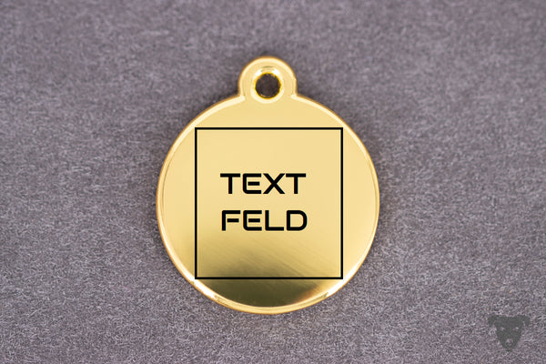 Round dog tag, GOLDEN PAW