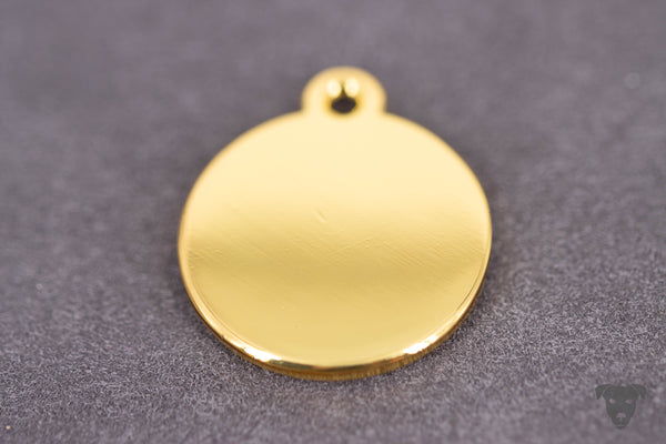 Round dog tag, GOLDEN PAW