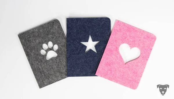 Vaccination passport cover, EU pet ID cover LEATHER &amp; FELT combination “Laser Cutout”