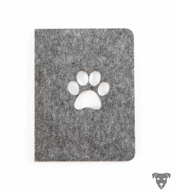 Vaccination passport cover, EU pet ID cover LEATHER &amp; FELT combination “Laser Cutout”